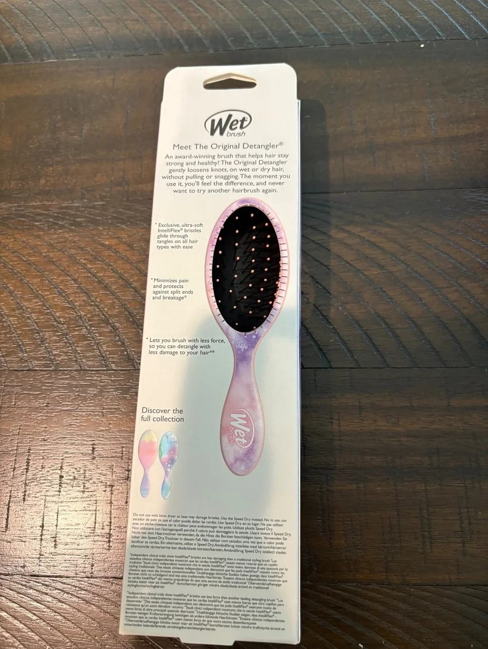 Wet Brush Original Detangler Pink Purple Watercolor IntelliFlex Hair Brush NEW